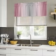 thumbnail image 4 of 2 Pack Valances for Window, Pink Ombre Short Curtains for Kitchen Bedroom Living Room, Modern Grey Gradient Farmhouse Art Rod Pocket Small Window Treatment Valance Drapes 54 x 18 Inch, 4 of 8