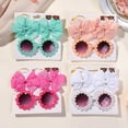 thumbnail image 4 of 3Pcs/set Cheer Bow Hairclips Retro Flower Sunglasses for Kids Printing Handmade Hairgripes Girls Headwear Glasses Accessories, 4 of 10