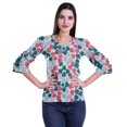 thumbnail image 1 of Moomaya Blouses pour Femmes Hauts Mode Imprimé Manches Évasées Robe Vêtements Décontractés, 1 of 4