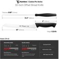 thumbnail image 4 of Humbee 12 Inch Cuisine Pro Serrated Bread Knife, Premium Stainless Steel Wave Edge Razor Sharp Blade Knife for Bread, Dishwasher Safe, NSF Certified, Black, 4 of 7
