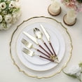 thumbnail image 5 of BalsaCircle 24 Gold Brown Disposable Plastic Cutlery Roman Column Handle Spoon Fork and Knife Set Party Decorations, 5 of 8