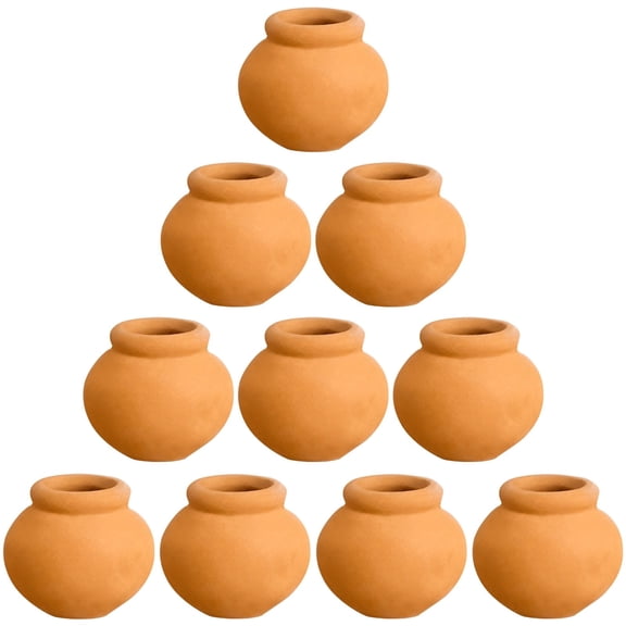 10‑Pack Ceramic Plant Pots – 1.5" x 1.3" Tiny Flower Bowls, Handcrafted Mini Clay Pots for Succulent Propagation, Nursery Bowls for DIY Fairy Garden & Desktop Decor