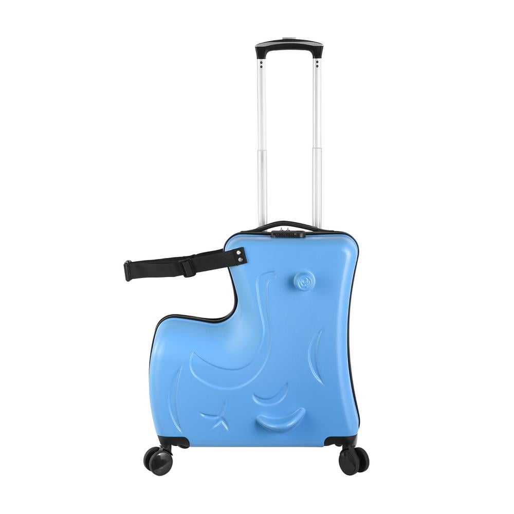 Flroha Ride on Suitcase for Kids Carry-On Luggage Cabin Luggage with Wheels Cute Hardside Kids Suitcase with Safety Belt for Toddler Boys Girls Airplane Travel effectual