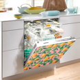 thumbnail image 2 of Yayeee Magnetic Dishwasher Cover for The Front Decoration Home Kitchen Machine Sticker Protector, Pink Oranges, 2 of 6