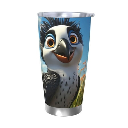 

Cauagu Joyful Animated Bird Pattern 20oz Tumbler Stainless Steel Vacuum Insulated Tumbler with Lid Insulated Coffee Mug Thermal Cup with Splash Proof Sliding Lid-Without Straw