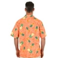 thumbnail image 3 of UZZI Mens Hawaiian Casual Button Down Short Sleeve Beach Surf Aloha Party Shirt, Orange Pineapple, Size: Medium, Uzzi Active Wear, 3 of 3