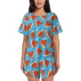thumbnail image 1 of Fotbe Cartoon Watermelon Conjunto de Pijama Estampado para Mujer, 2 Piezas, Ropa de Dormir con Camiseta de Manga Corta y Shorts Suaves-X-Large, 1 of 6