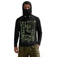 thumbnail image 7 of SEANATIVE Men's Sun Hoodie for Fishing, Long Sleeve Shirt UV Protection Cooling Full Coverage Fishing Pullover Top with Built-in Face Mask Neck Gaiter, S, Deer American Flag Camo Green, 7 of 7