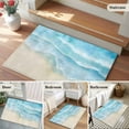 thumbnail image 6 of Ocean Beach Front Door Rugs 2x3 ft Gradient Light Blue Ocean Waves Beige Beach Small Rug for Entryway Non Slip Washable Bathroom Door Mat Absorbent Floor Mat for Indoor Entrance, 6 of 9