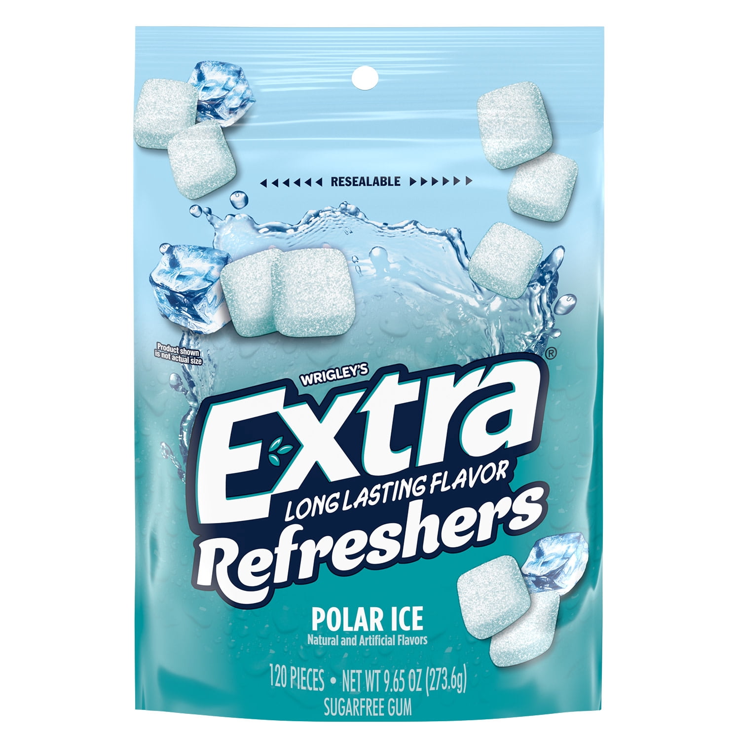 Extra Refreshers Polar Ice Sugar Free Chewing Gum Bulk- 120 Pieces Bag