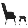 thumbnail image 4 of Relaxing Chair with Stool Black, Modern Armchair - Comfortable Foam Padded Living Room Accent Chair with Steel Frame, 24 x 27.6 x 38 inches, 4 of 9