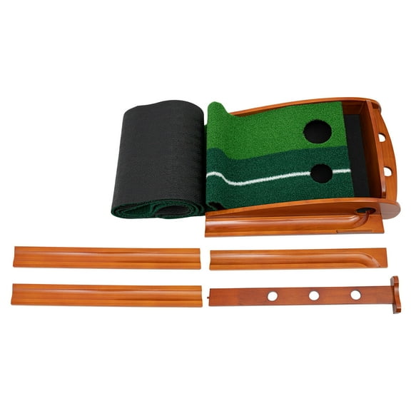 300cm/118.1in Indoor Golf Putting Exerciser Golf Putting Mat with Auto-Ball Return