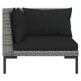 thumbnail image 5 of vidaXL 9 Piece Patio Lounge Set with Cushions Poly Rattan Dark Gray, 5 of 7