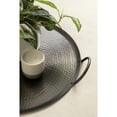 thumbnail image 3 of Kate and Laurel Sanzo Transitional Hammered Metal Round Tray, 16 Inch Diameter, Gray Gunmetal, Industrial Metal Decorative Circle Tray with Hammered Surface and Minimalist Metal Handles, 3 of 8