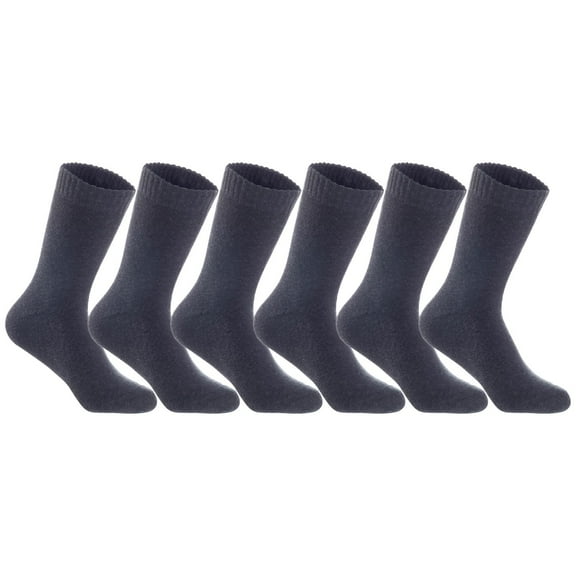 6 Pairs of The Most Gorgeous Women's Wool Crew Socks. Soft, Strong, Super Comfortable with Unique Designs LK0602 Size 6-9 (Dark Grey)