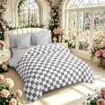 thumbnail image 2 of Manfei Modern Checkered 7-Piece Twin Bedding,Geometric Plaid Bedding Comforter Set,Gray White,Light Gray Reversible, 2 of 7