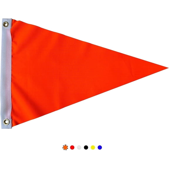 FLAGWIN Orange Safety Flag 12x18 Inch Heavy Duty Polyester Outdoor Banner with Brass Grommets for Boat ATV