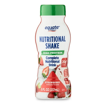 Equate High Protein Nutritional Shake, Strawberry, 8 fl oz, 24 Count