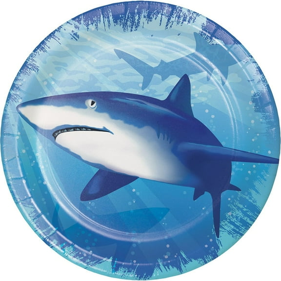Shark Splash 7-inch Paper Plates 8 Per Pack