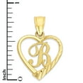 thumbnail image 3 of Golden Fire Solid 10k Initial Heart Pendant for Necklace, Letter B, Personalized Gifts for Women, 3 of 5