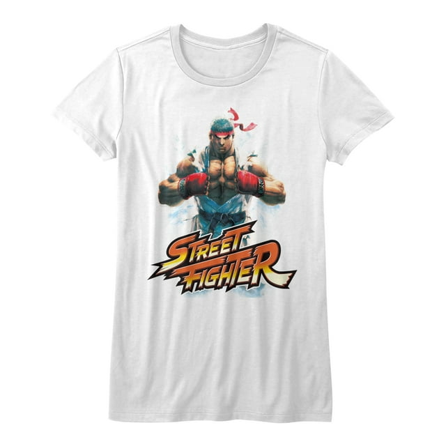 Street Fighter Video Martial Arts Arcade Game Ryu Logo Juniors T-Shirt Tee
