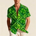 thumbnail image 2 of VBTAPA Mens St. Patrick's Day Hawaiian Shirt Funny Holiday Party Button Down Short Sleeve Shirts Summer Vacation Tops Green L, 2 of 9