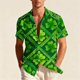 thumbnail image 1 of Blusa y camisa hawaiana de manga corta con cuello vuelto para hombre, camisa unisex de verano para playa, informal, de manga corta, con botones, ropa estampada para el Día de San Patricio, blusa para, 1 of 8
