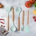 thumbnail image 5 of Juego de 2 utensilios de cocina antiadherentes con mango de madera, no tóxicos y sin BPA, 5 of 5
