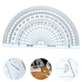 thumbnail image 4 of MasteelfCA 20 Pcs 4 Inch 10cm Plastic 180 Degrees Protractor for Angle Measurement School/Office/Student Math (Transparent), 4 of 7