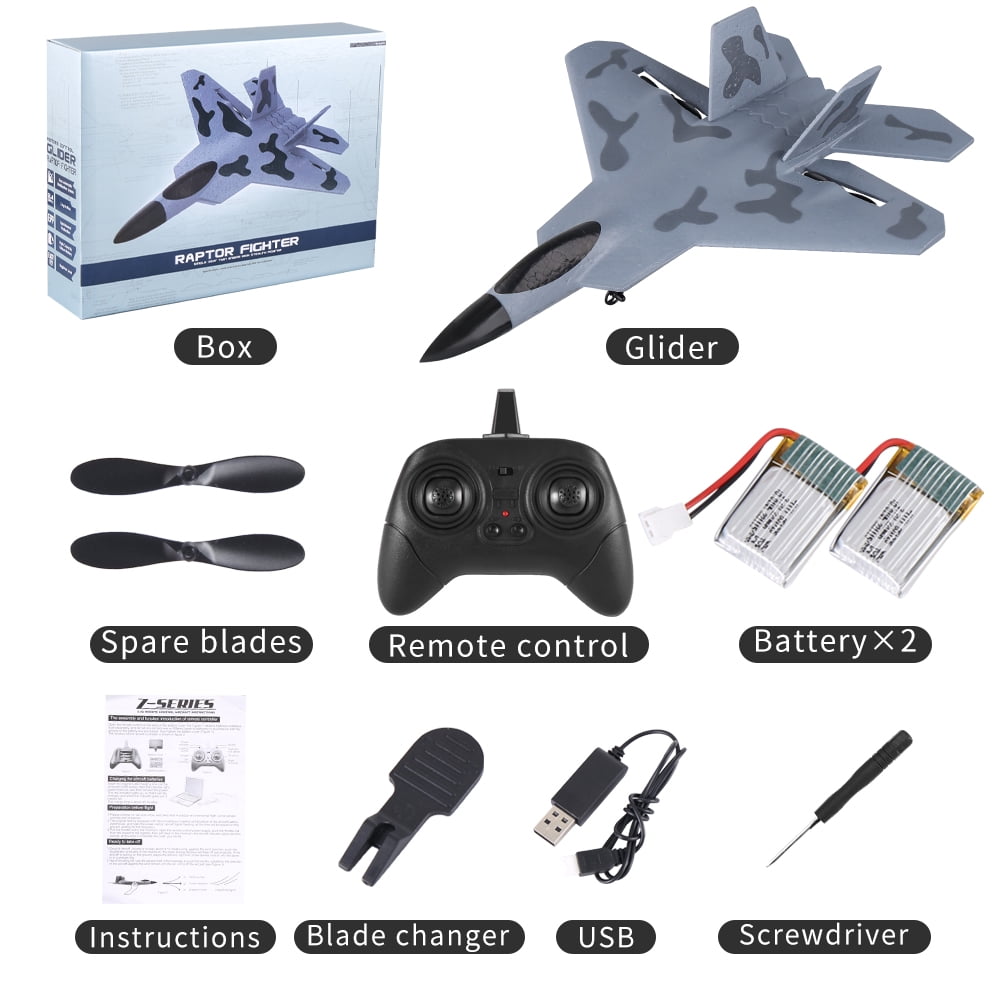 Remote Control Airplane Ready to Fly, 2.4Ghz 2 Channel RC Plane with 3-Axis Gyro Stabilization, Durable EPP Foam RC Jet Aircraft Glider for Beginners & Kids