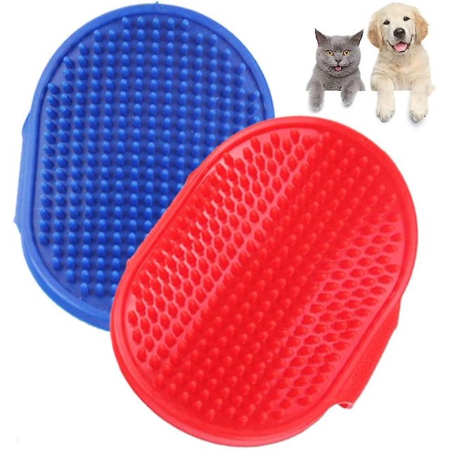 Cepillo para perros, cepillo de baño para mascotas, 2 uds., cepillo de masaje de silicona, herramienta de aseo para mascotas