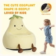 thumbnail image 5 of Gianna Kids Bean Bag Chair, 24 Inch Stuffed Toddler Couch with Faux Rabbit Fur Cover for Teens & Kids, Comfy Lazy Sofa Chair for Reader, Living Room, Bedroom, Yellow, 5 of 5