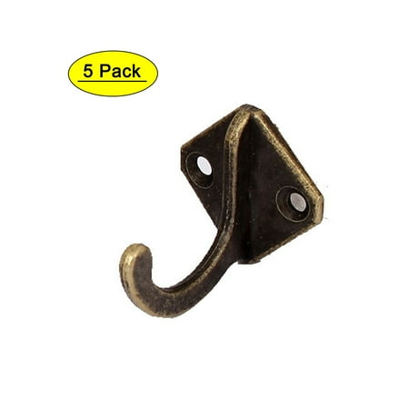

Uxcell 1.1 Length Zinc Alloy Bronze Tone Wall Mount Robe Hooks 5 Pack