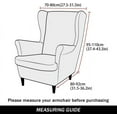 thumbnail image 6 of Wing Chair Slipcovers, 2 Piece Stretch Wingback Chair Cover Soft Velvet Armchair Covers with Elastic Bottom for Living Room Bedroom, 6 of 6