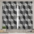 thumbnail image 2 of Ambesonne Black and White Valance & Curtain, Monochrome Cube, 55"x36", Black and White, 2 of 6