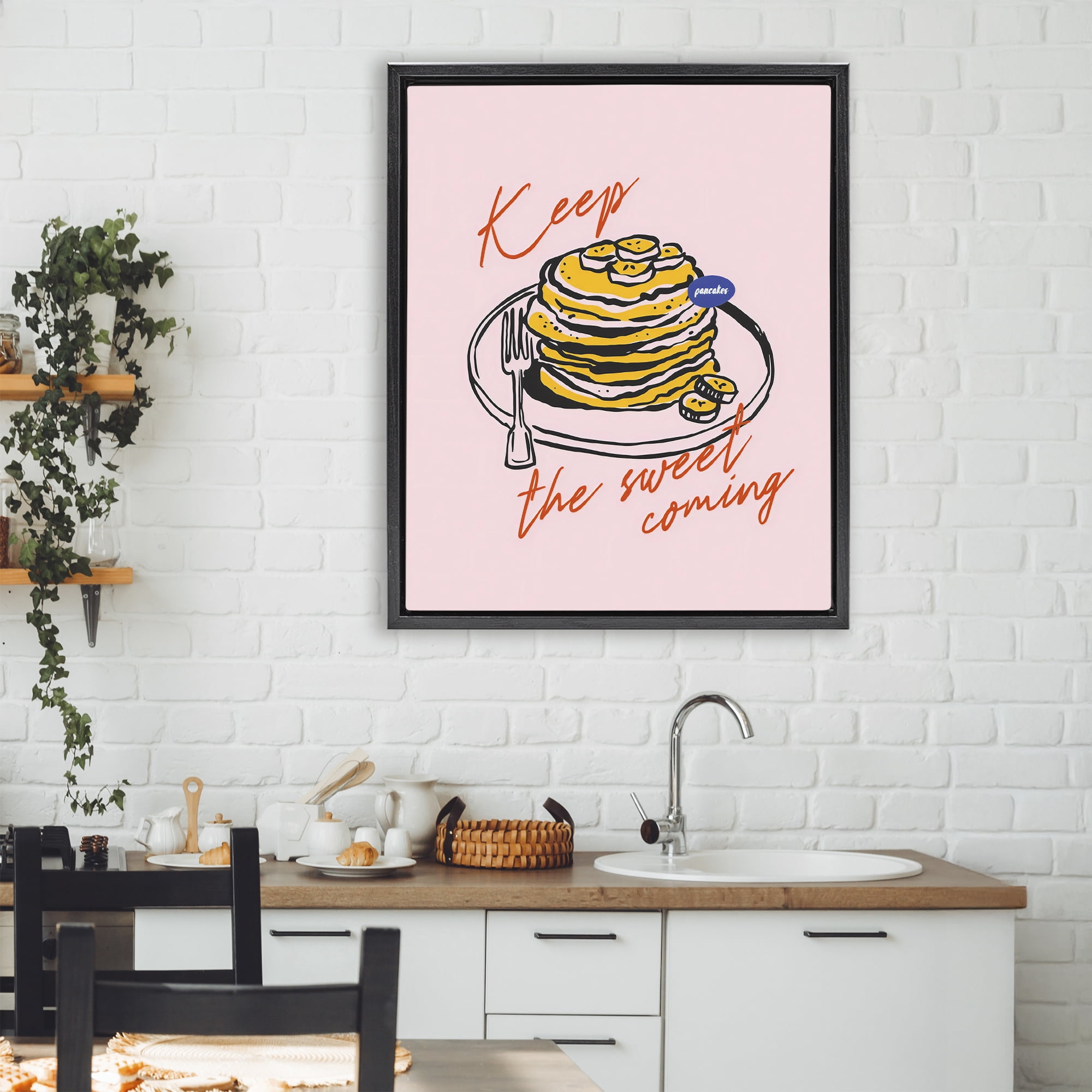 Stupell Industries Keep The Sweet Coming Black Framed Floater Canvas Wall Art, design by The Prints Vibe