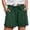 Army Green, variant on Vivianyo HD Women's Summer Drawstring Elastic Waist Cuffed Hem Shorts, Solid Loose Textured Casual Short Bottoms for Women, Women's Rose Gold, Sizes S-2XL