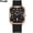 Rose shell Black Belt, variant on Unisex quartz watch, new men's watch with silicone strap, square quartz watch, women's watch, fashionable waterproof ladies' watch, trendy business wristwatch for both men and women