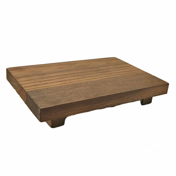 ACDANC Display Pedestal Stand,Wood Riser for Display Decorative Kitchen Counter,Wooden Pedestal Stand for Decor Coffee Bar,Bathroom Soap Holder Dish Tray Footed Tray,Centerpiece Farmhouse Rectangle