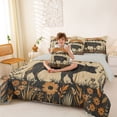 thumbnail image 4 of jejeloiu Bull Mountain Sunset 7-Piece Bedding Comforter Set Kids,Western Animal Print King Bedding Sets,Reversible, 4 of 7
