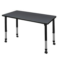 Regency 48 x 24 in. Height Adjustable Mobile Classroom Activity Table- Grey