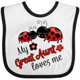 thumbnail image 3 of Inktastic My Great Aunt Loves Me with Cute Ladybugs Boys or Girls Baby Bib, 3 of 4