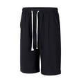 thumbnail image 5 of Mens Breathable Lightweight Elastic Waist Straight Leg Shorts Summer Solid Color Vacation Beach Shorts, 5 of 6