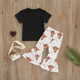 thumbnail image 2 of Newborn Baby Girl Clothes Cowhead Pattern Printed Short Sleeved Top + Jogger Pants Set 2PCs Infant Spring Summer Outfits, 2 of 5