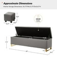 thumbnail image 6 of Tina's Home Storage Bench with 2 Nesting Ottomans,  Upholstered Entryway Bench with Stainless Steel Legs Modern Seating for Living Room, Bedroom  Grey, 6 of 10