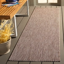 Safavieh Courtyard Finnian Solid Indoor/Outdoor Runner Rug, Natural/Black, 2'3" x 12'