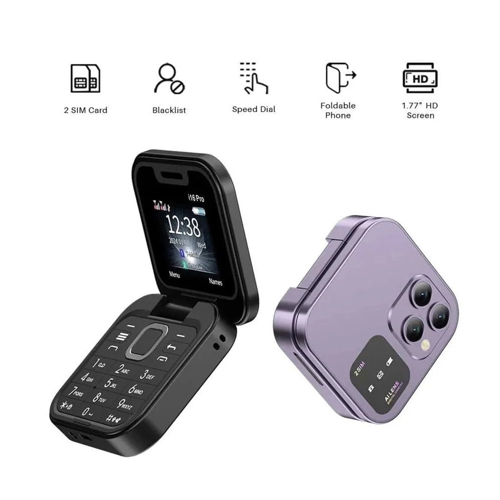 CheAAlet Senior Flip Phone with Big Buttons and HD Camera, Dual SIM Folding Phone for Elderly with Flashlight, Mini Backup Flip Phone with Easy Dial and Alarm Clock