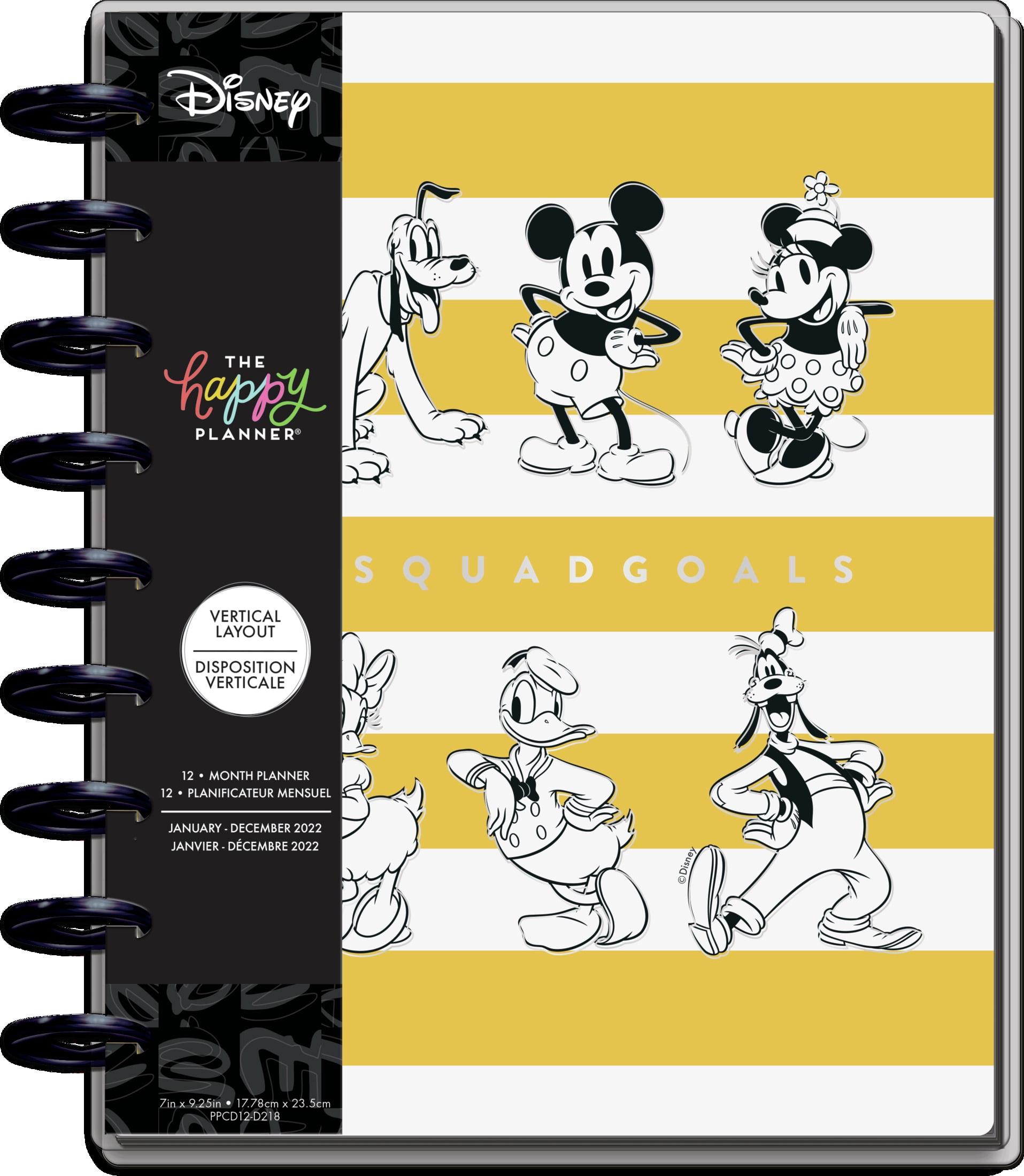 The Happy Planner, Disney, Squad Goals II Classic 12 Month Planner, 2022, 7.75"x 0.563"x 9.75"