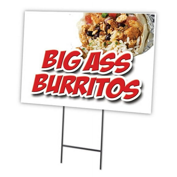 SignMission C-2436-DS-Big A Burritos 24 x 36 in. Big A Burritos Yard Sign & Stake