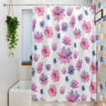thumbnail image 3 of Purple Pink Spring Floral Small Stall Shower Curtain, Waterproof Shower Curtains for Bathroom, Summer Botanical Flower Washable Fabric Bath Curtain for Bathtub Decoration with Hooks 36x78 Inches, 3 of 9